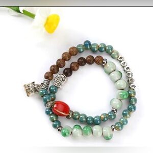 Long beaded boho necklace